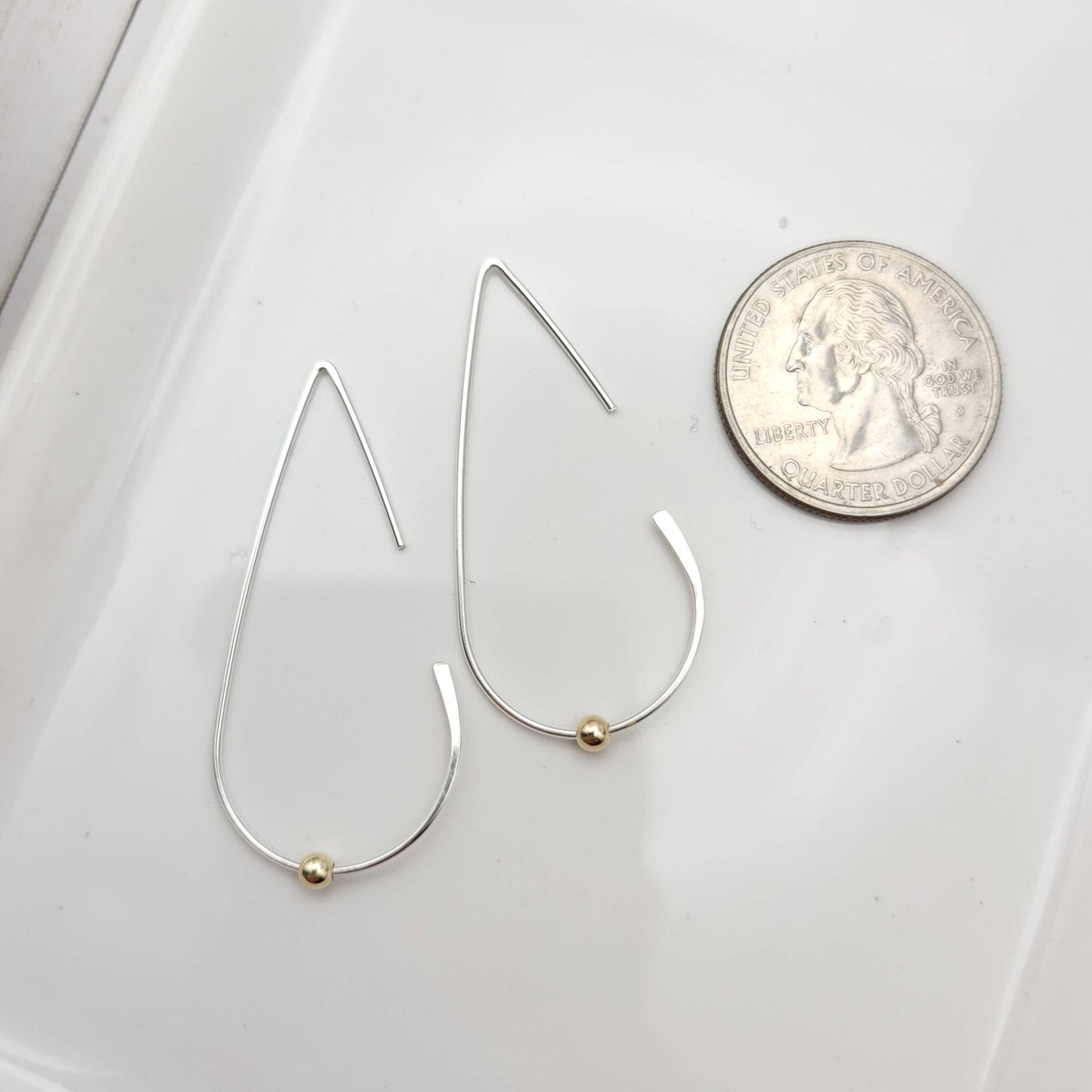 Open Hoop Threader Earrings - Sterling Silver