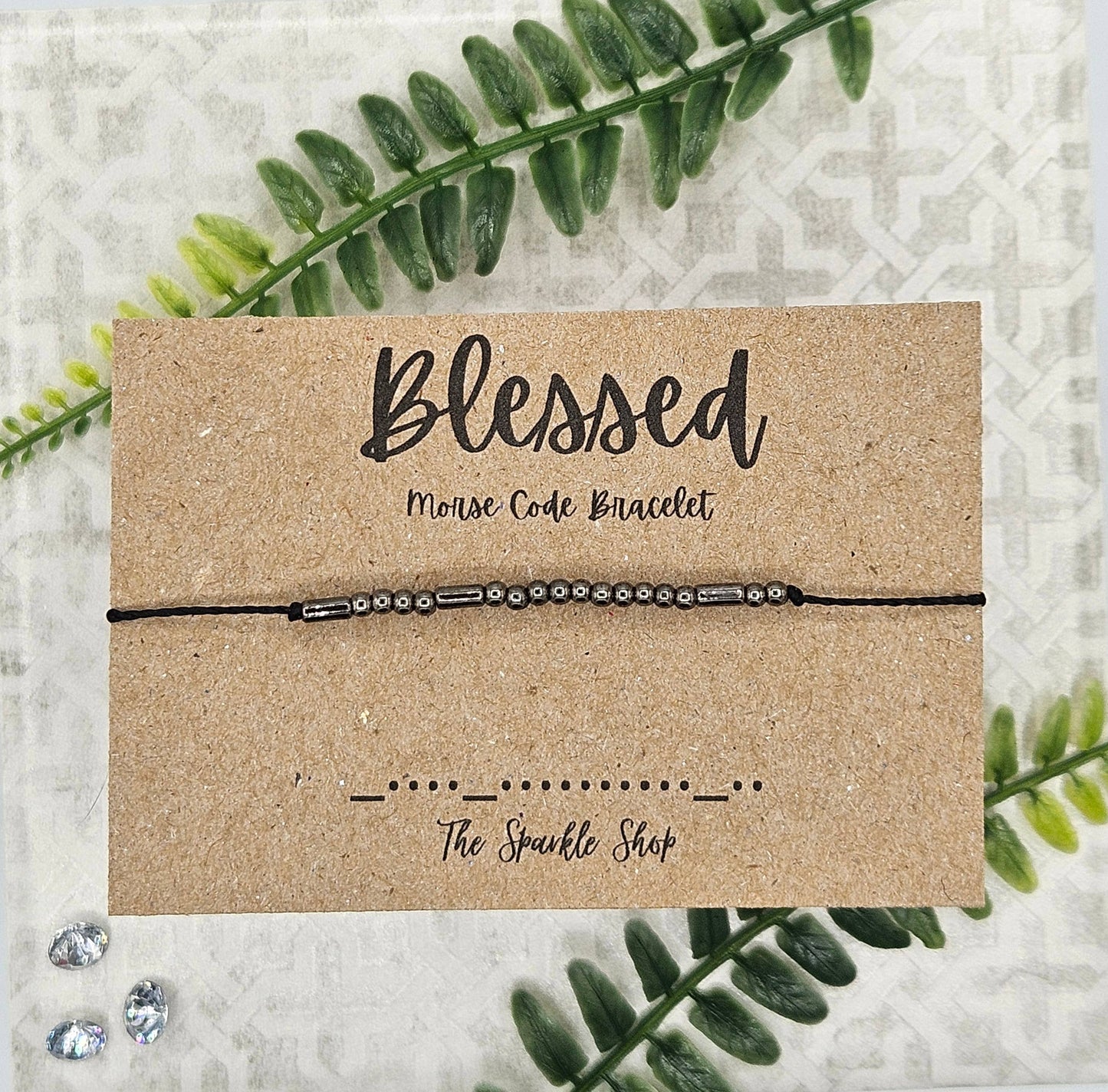 Handmade Morse Code Bracelet - Blessed