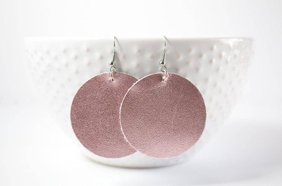 Leather Circle Earrings