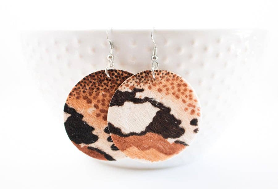 Leather Circle Earrings