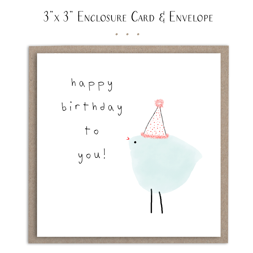 Happy Birthday Party Bird - Mini Card