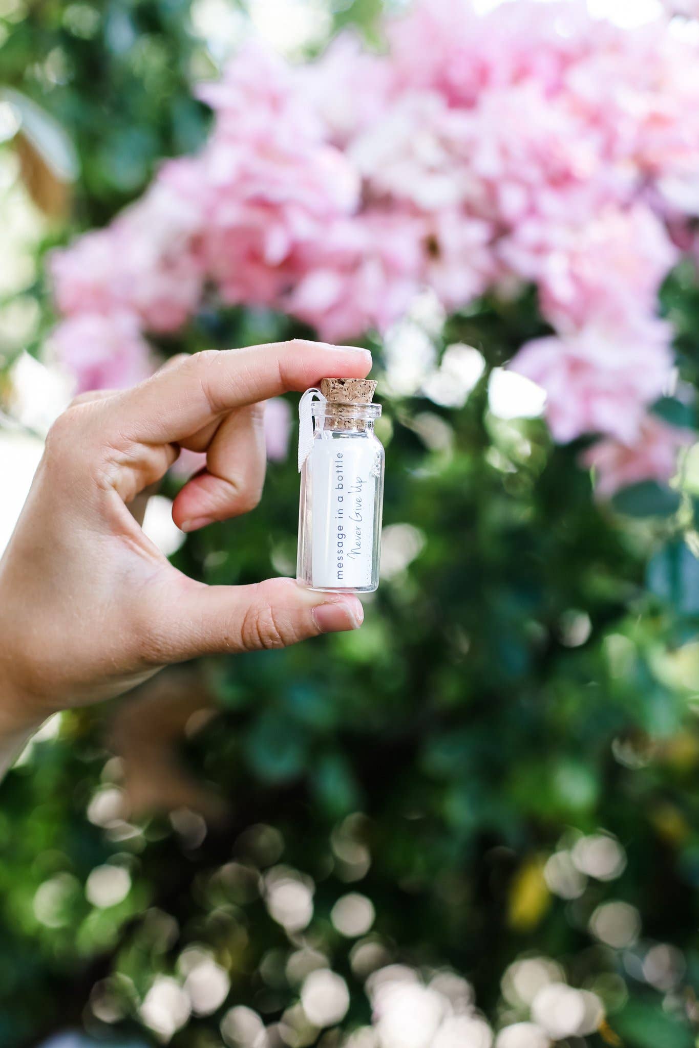 Message In Bottle New - SILVER - Never Give Up