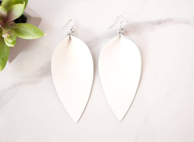 Leather Petal Earrings