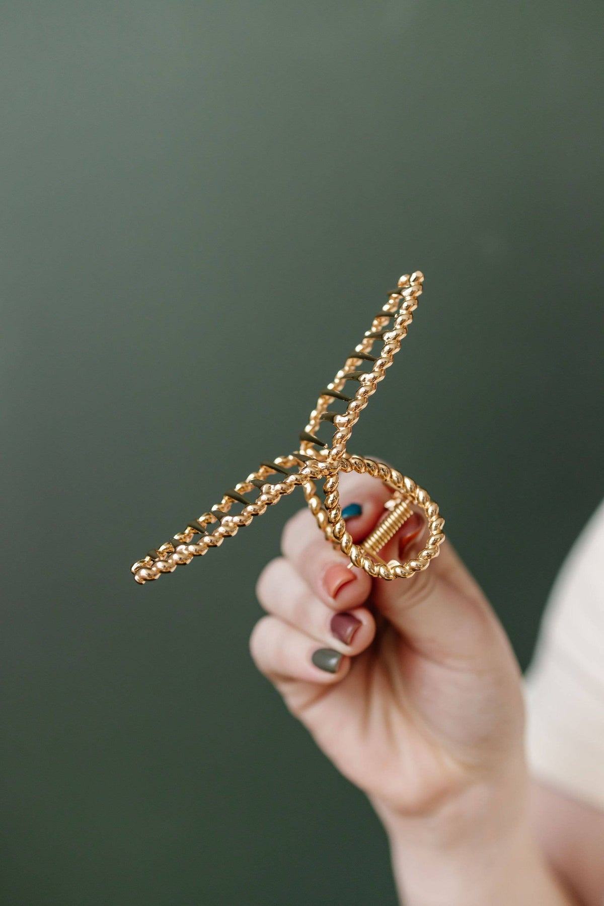 Twisted Gold Claw Clip
