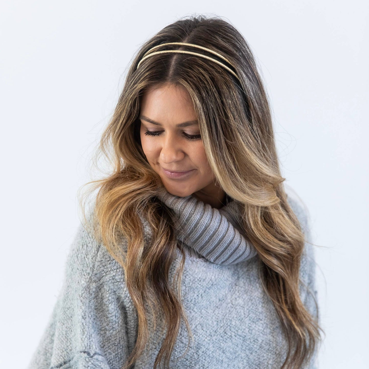 Thin Double Headband - Gold