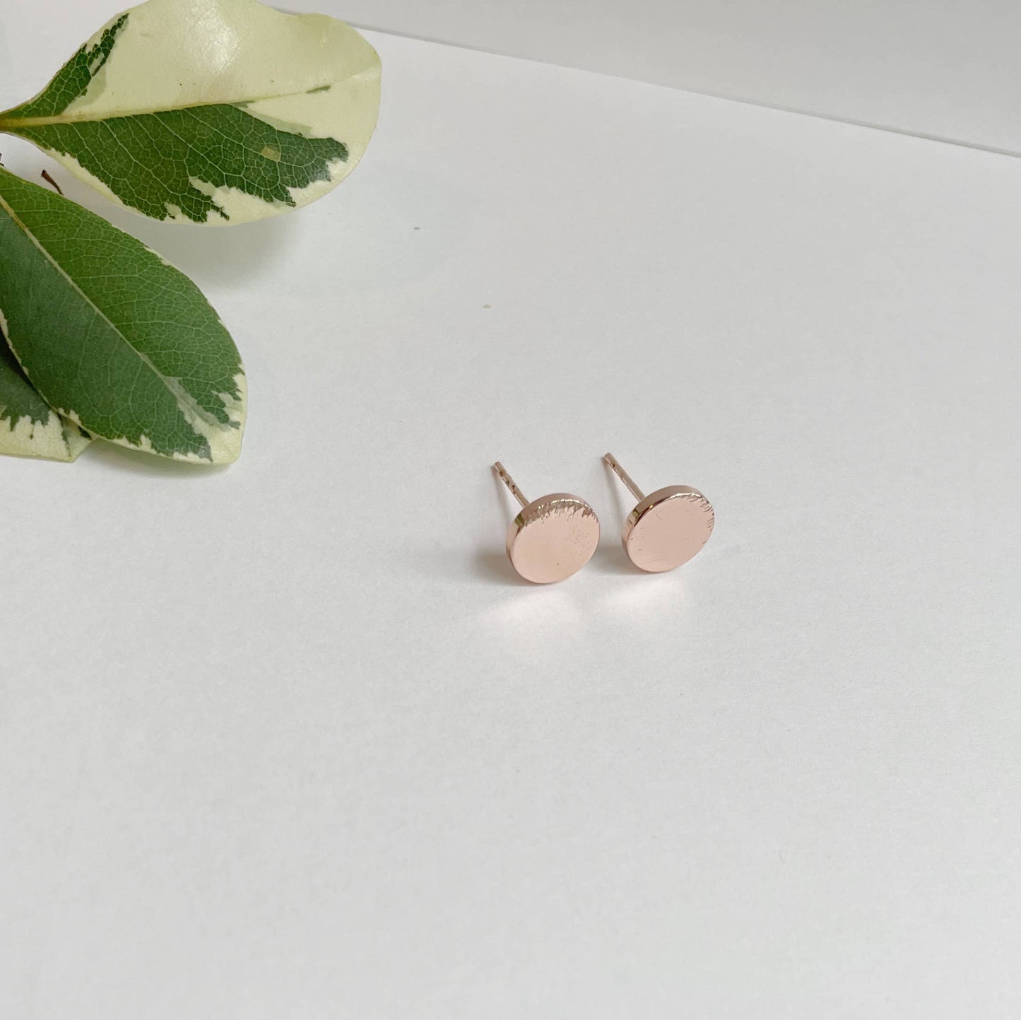 Rose Gold Stud Earrings - Circles