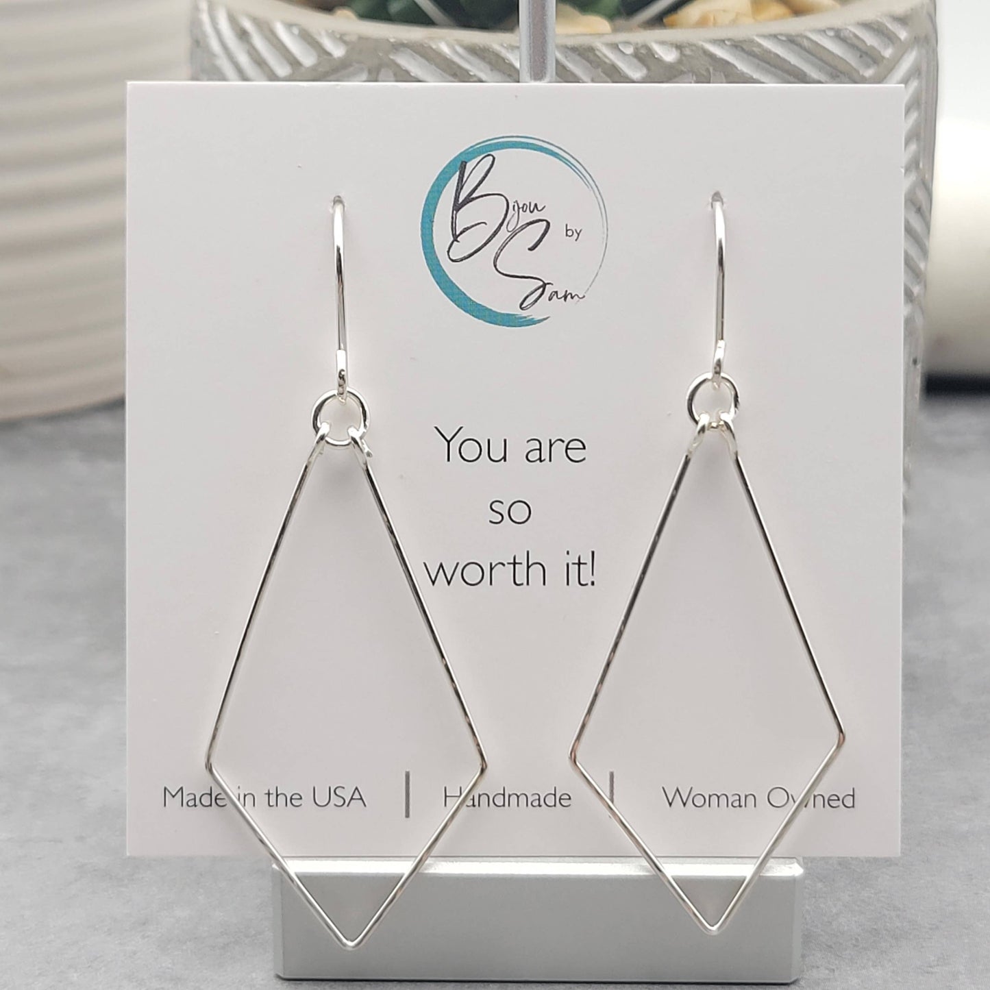 Sterling Silver Trapezoid Earrings