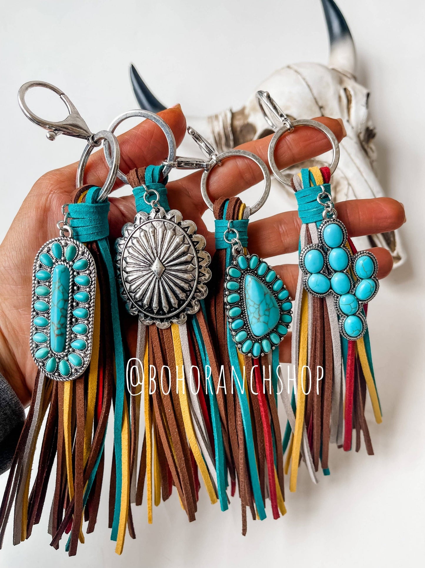 Turquoise Tassel Keychain