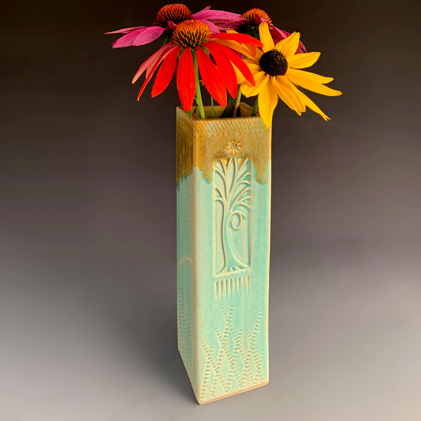 Square Straight Glazed Vase