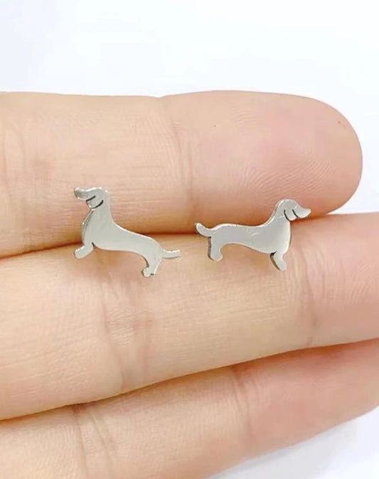 Stainless Steel Dachshund Earrings
