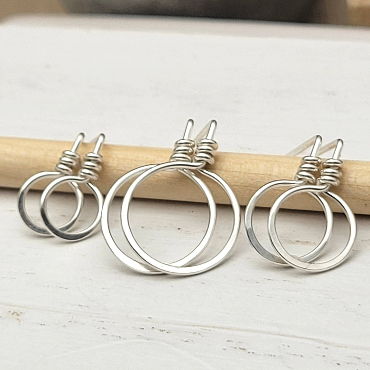 Small Sterling Silver Circle Stud Earrings