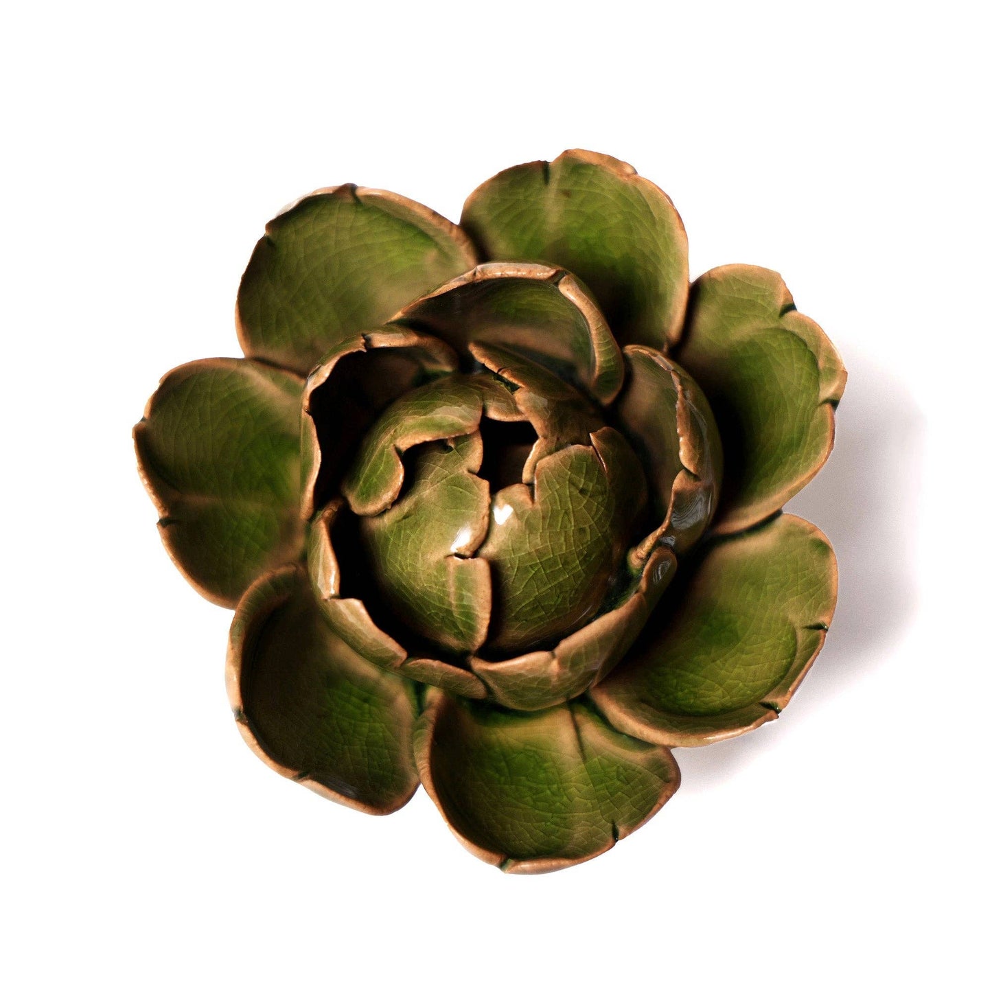 Ceramic Flower Wall Art Peony Green 12
