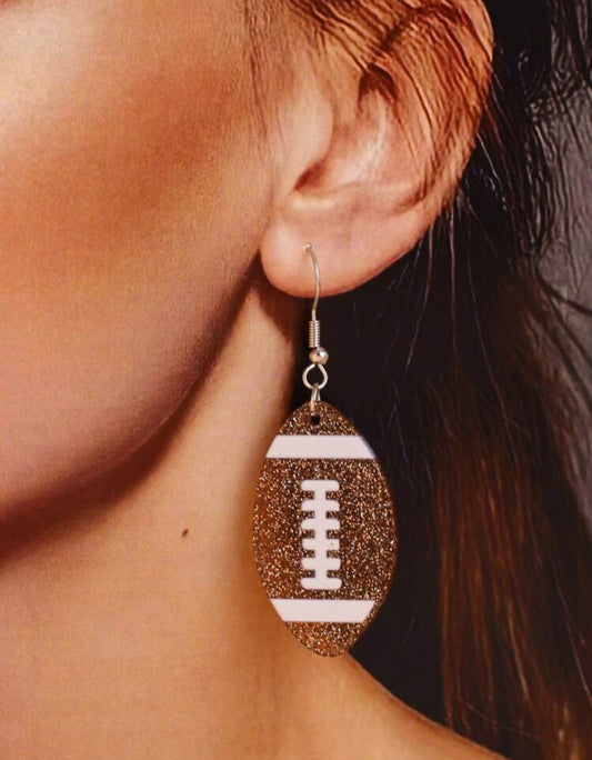Glitter Football Earrings