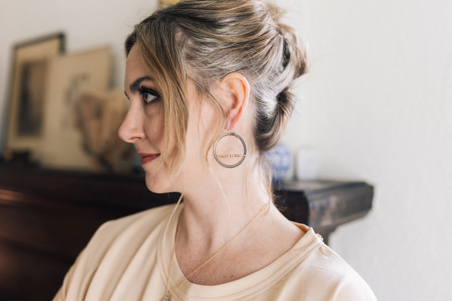 Horizons Stainless Steel Beaded Earrings
