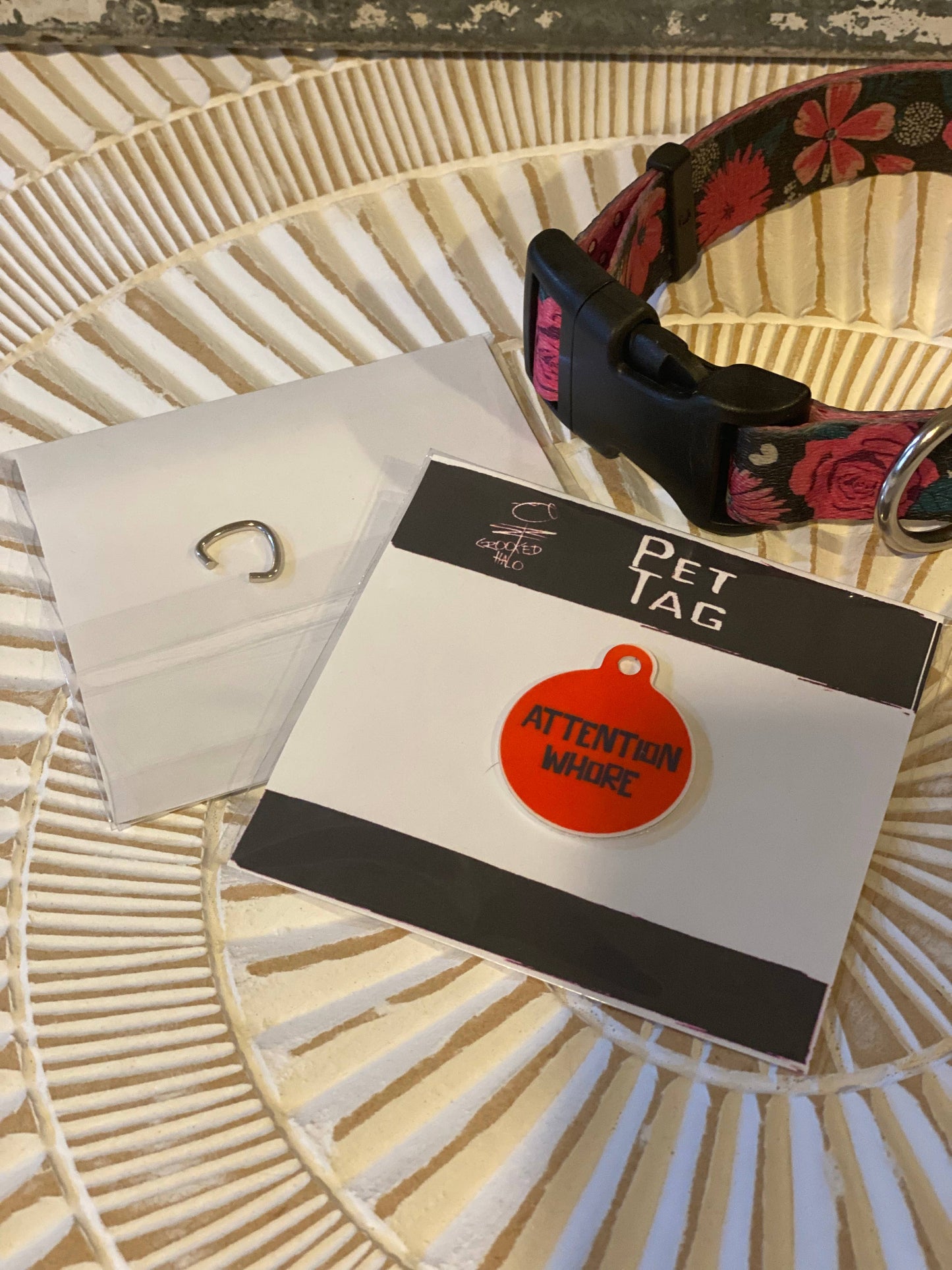 "Attention Whore" Metal Pet Tag