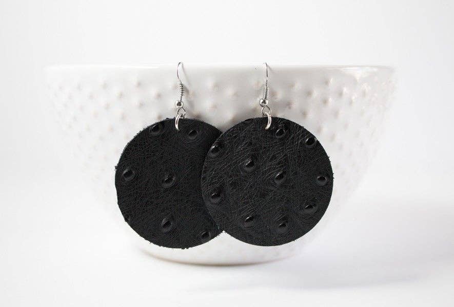 Leather Circle Earrings