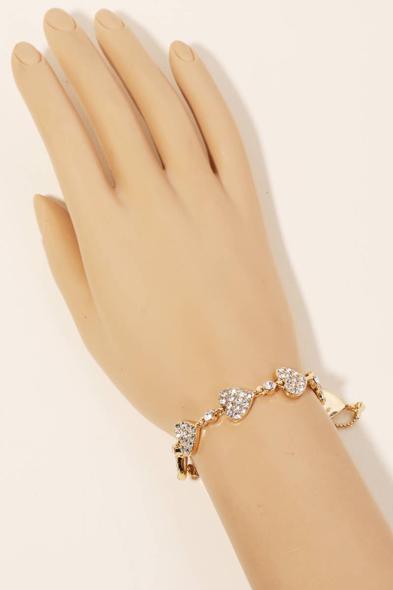 Pave Heart Adjustable Bracelet