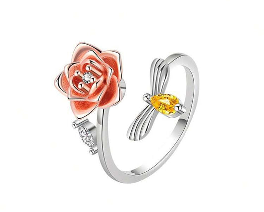Rose & Bee Fidget Ring
