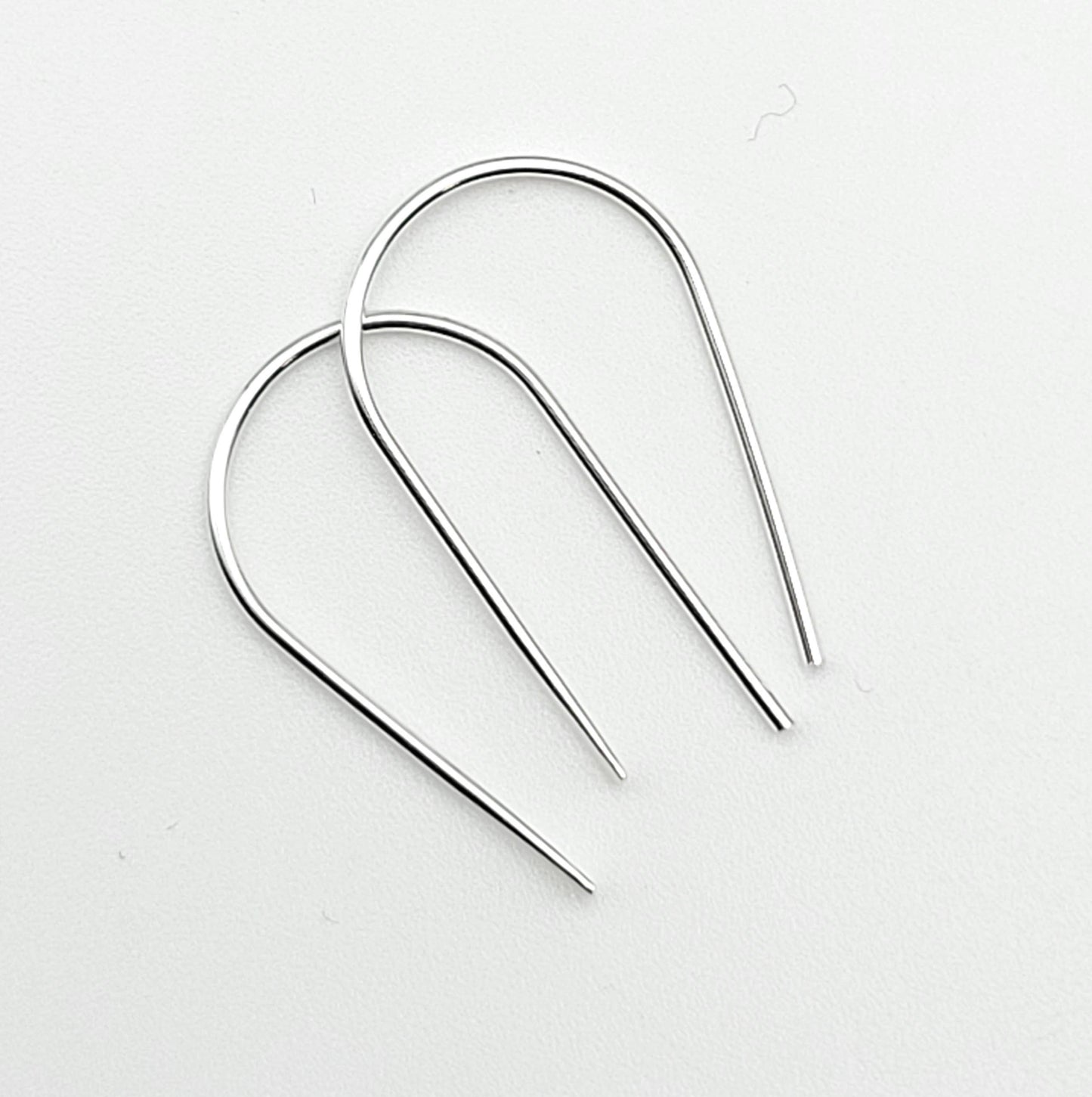 Modern Open Hoop Threader Earrings - Sterling Silver