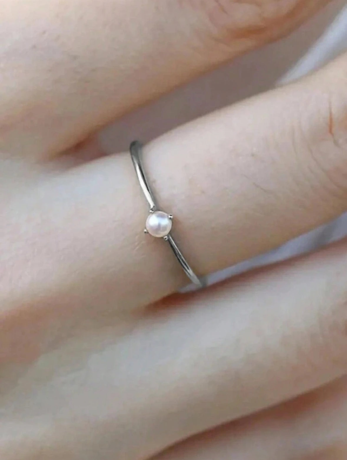 18k Gold Plated Single Pearl Ring