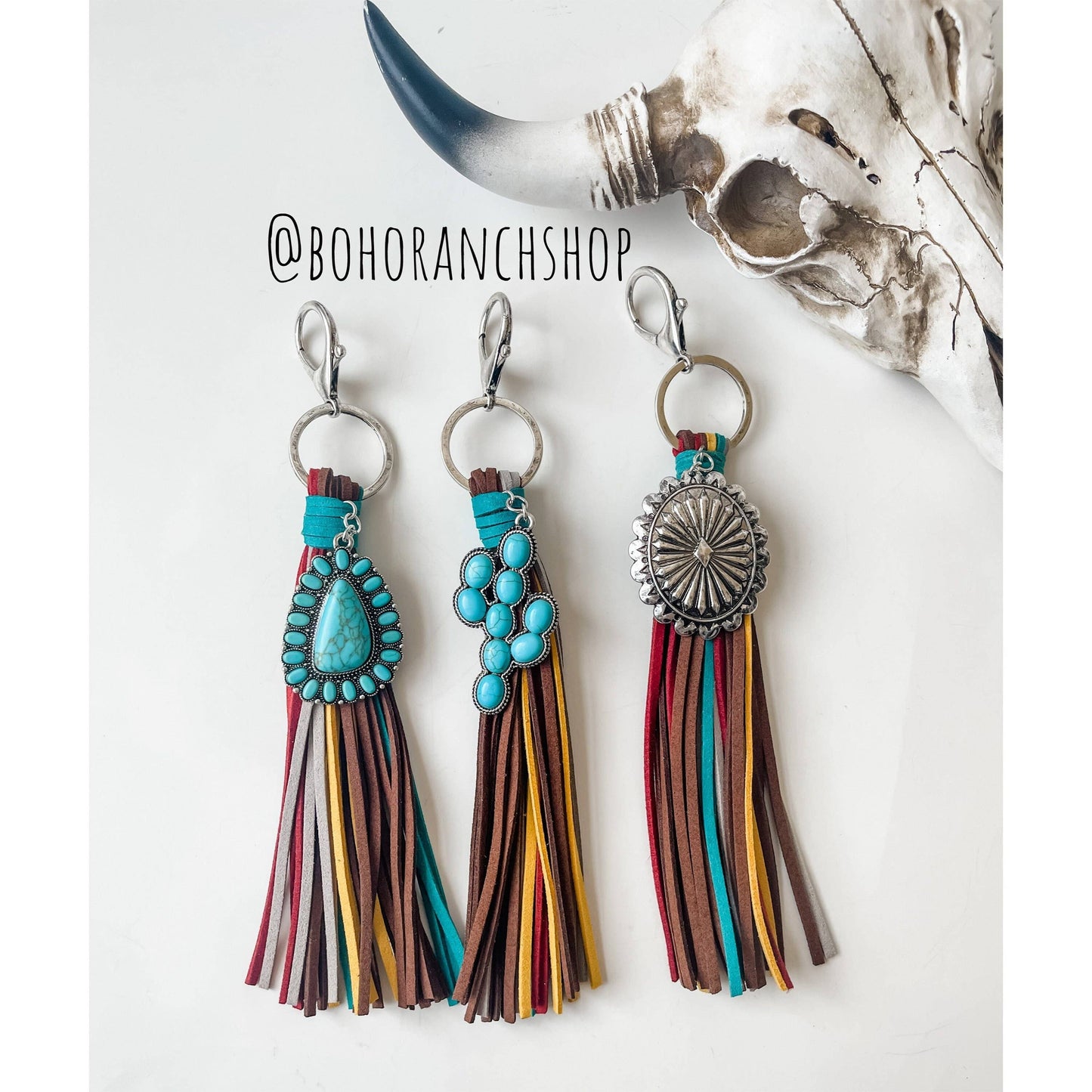 Turquoise Tassel Keychain