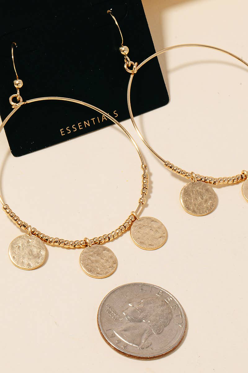 Circle Cutout Coin Dangle Earrings