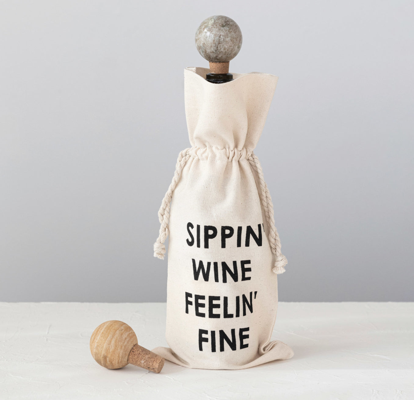 Cotton Wine Sleeve w/ Saying & Black, 6 Styles