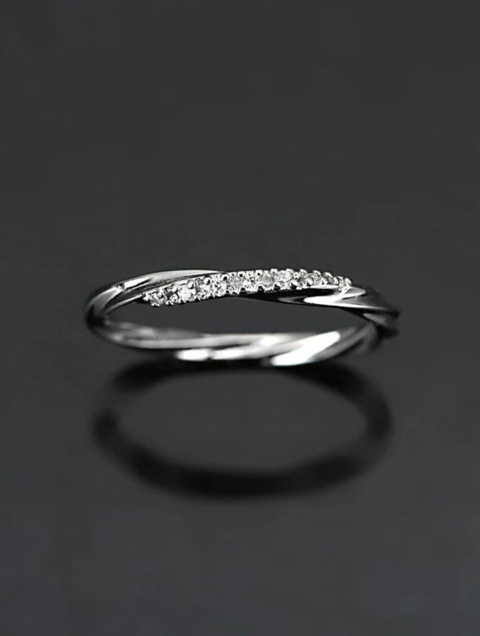 Cubic Zirconia Twist Band Ring