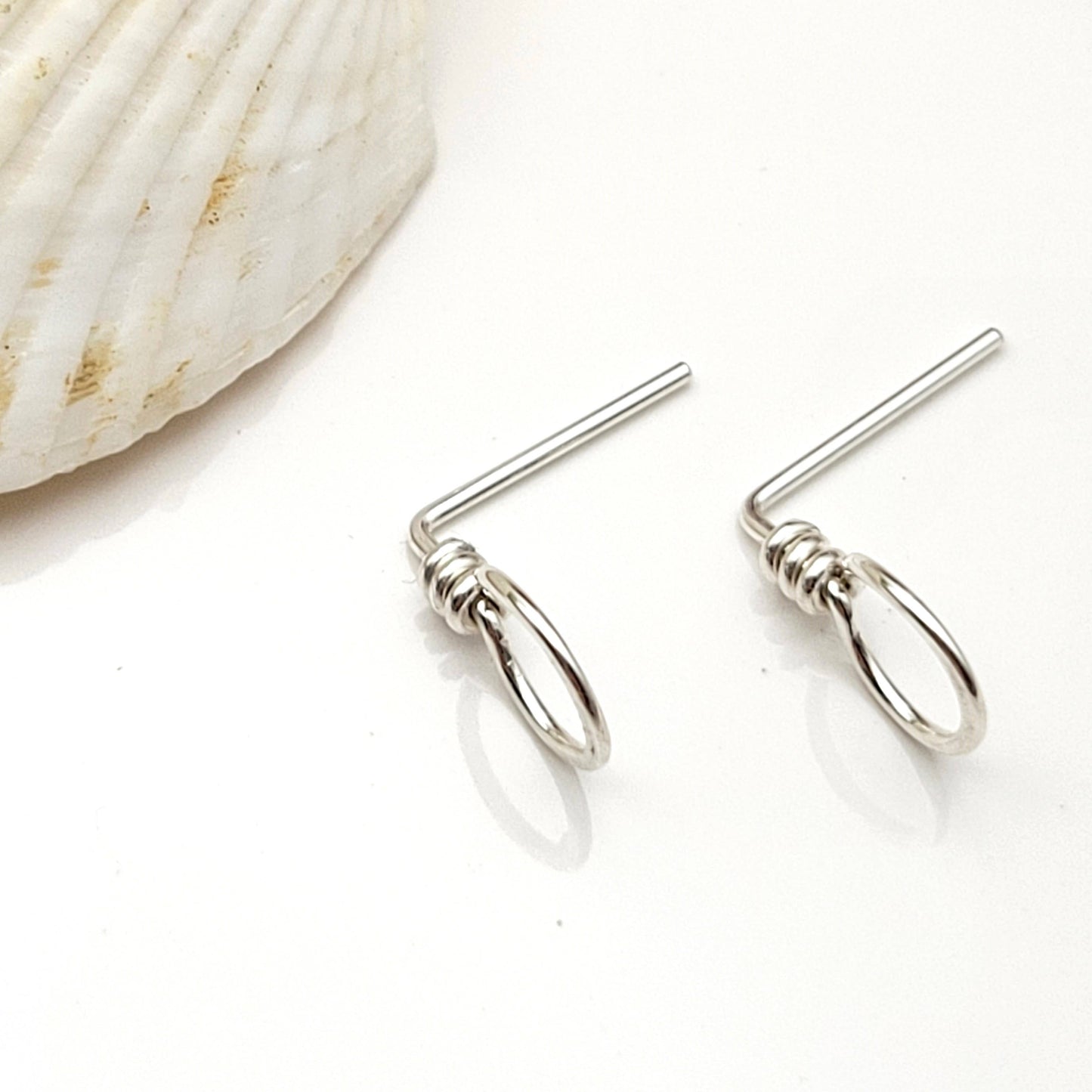 Small Sterling Silver Circle Stud Earrings