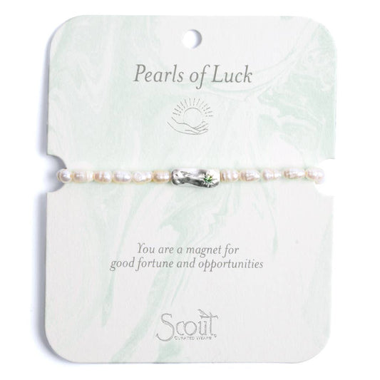 Pearl Affirmation Bracelet - Luck/Silver