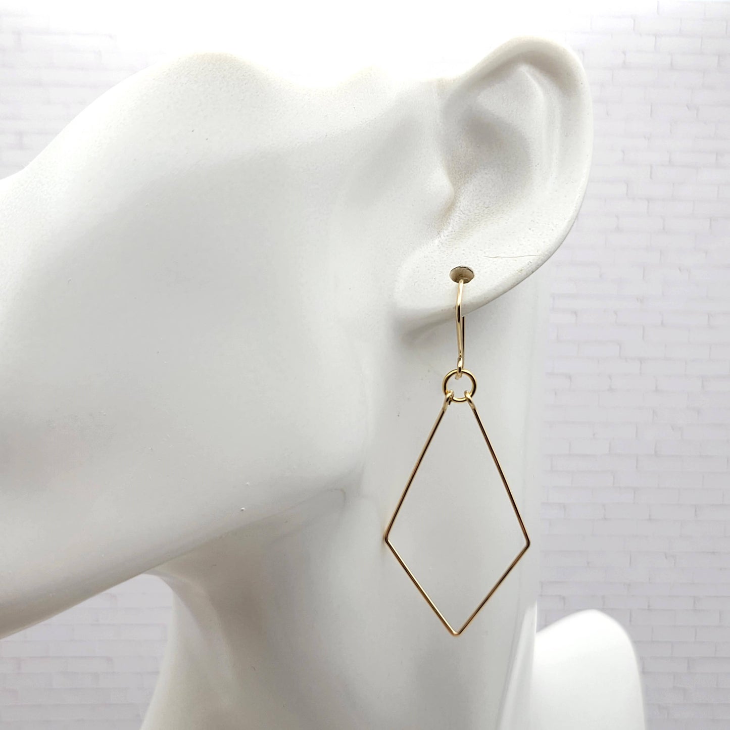 14k Gold Geometric Dangle Earrings