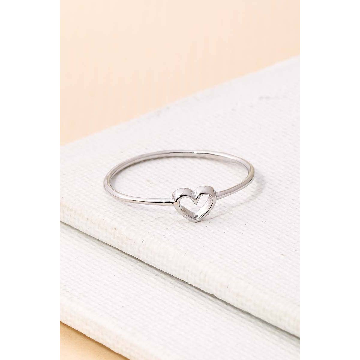 Dainty Open Heart Shape Fashion Ring