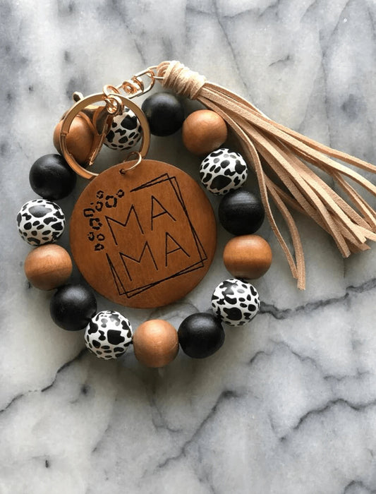 Tassel and Bead Mama Keychain