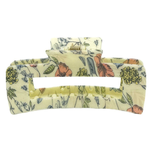 Large Rectangle Clip - Blue Floral