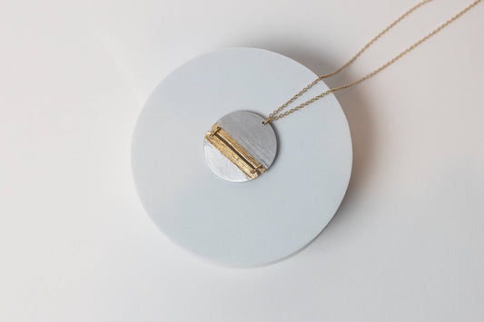The Space Between Aluminum & Gold Plated Necklace
