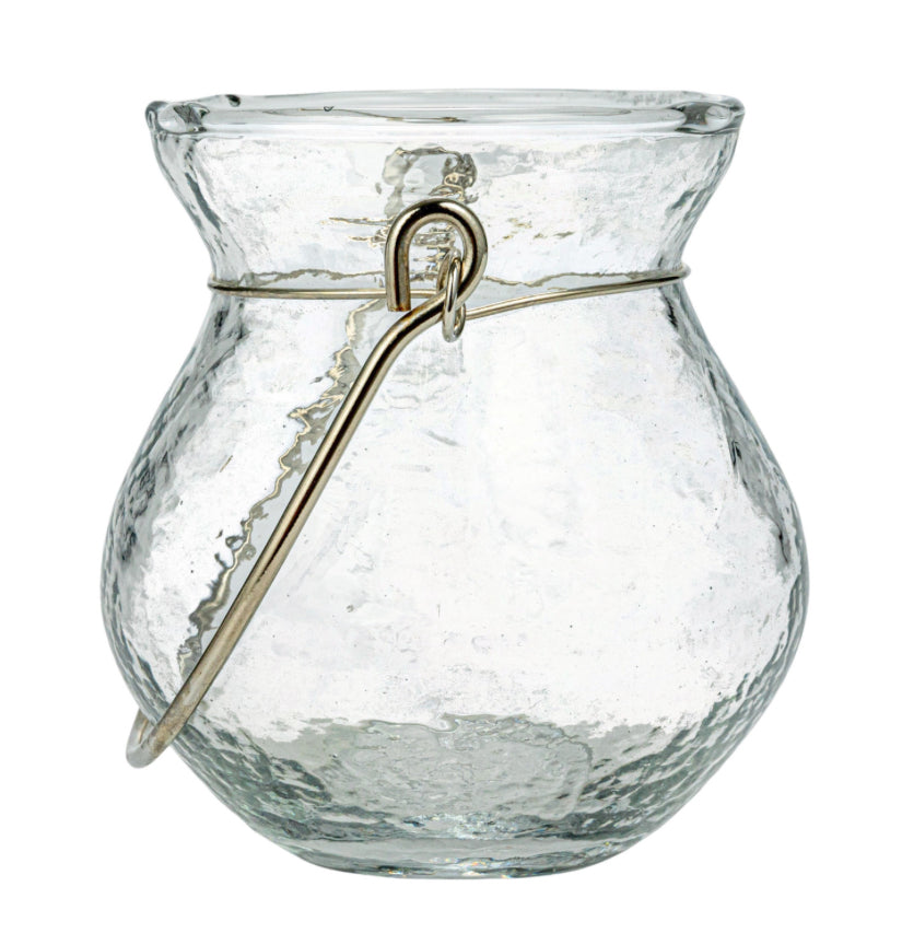 Round 3” Glass Tealight Holder with Handle Votive