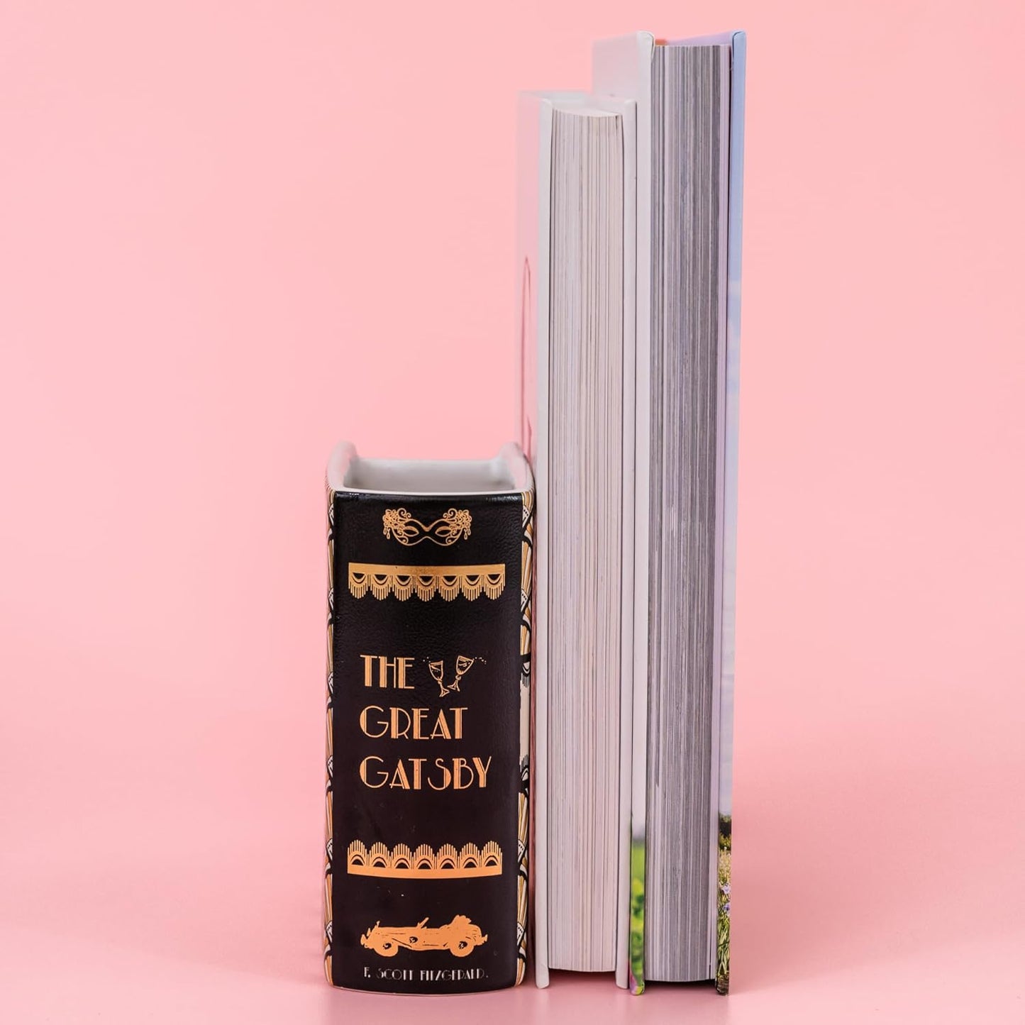 The Great Gatsby - Small Vase -Original Book-Shaped Decorative Vase, Ceramic Vase, Cute Bookshelf Decor, Unique Vase for Book Lovers