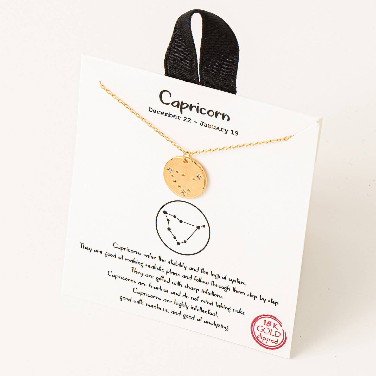 Gold Dipped Capricorn Zodiac Coin Necklace