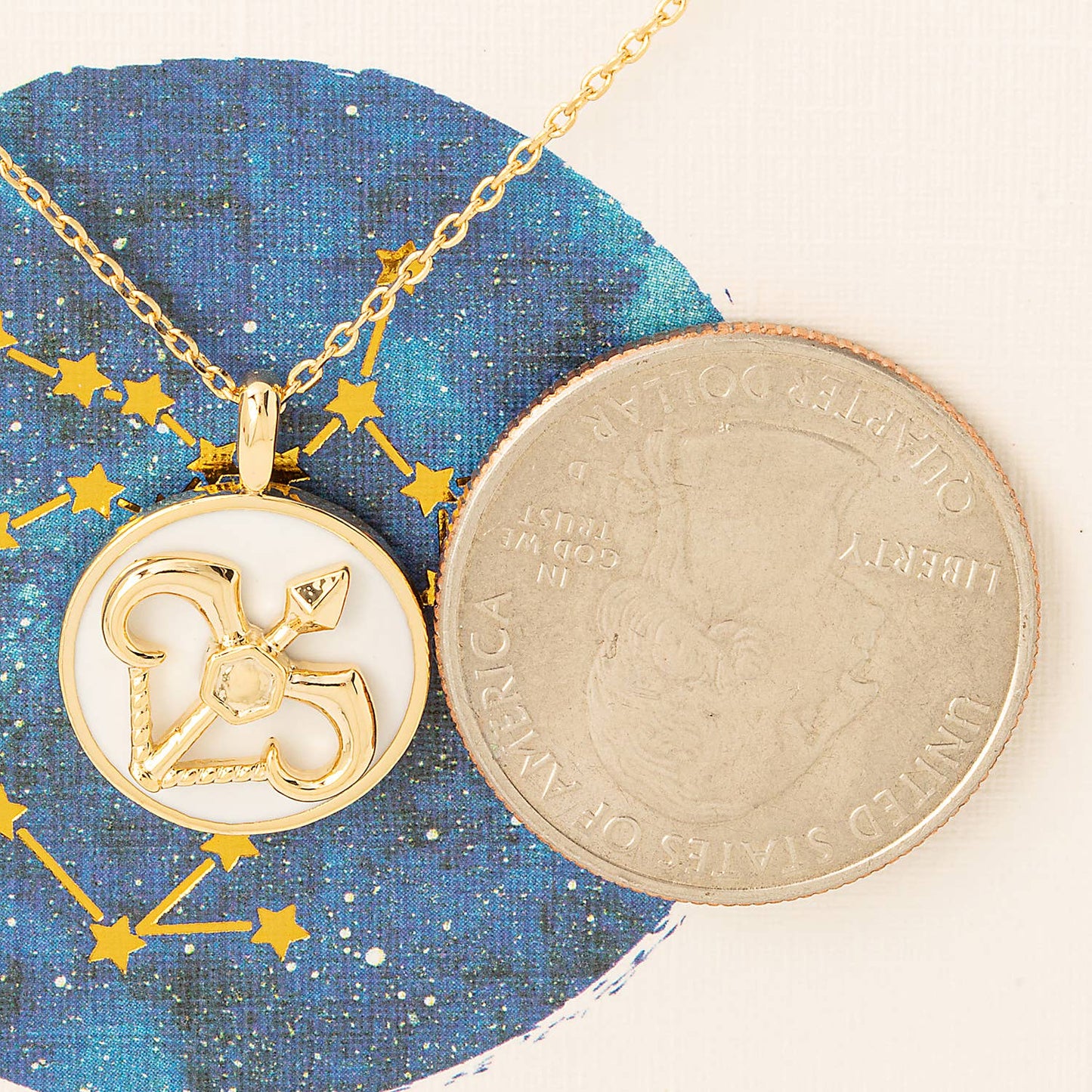 Sagittarius Zodiac Constellation Coin Pendant Necklace