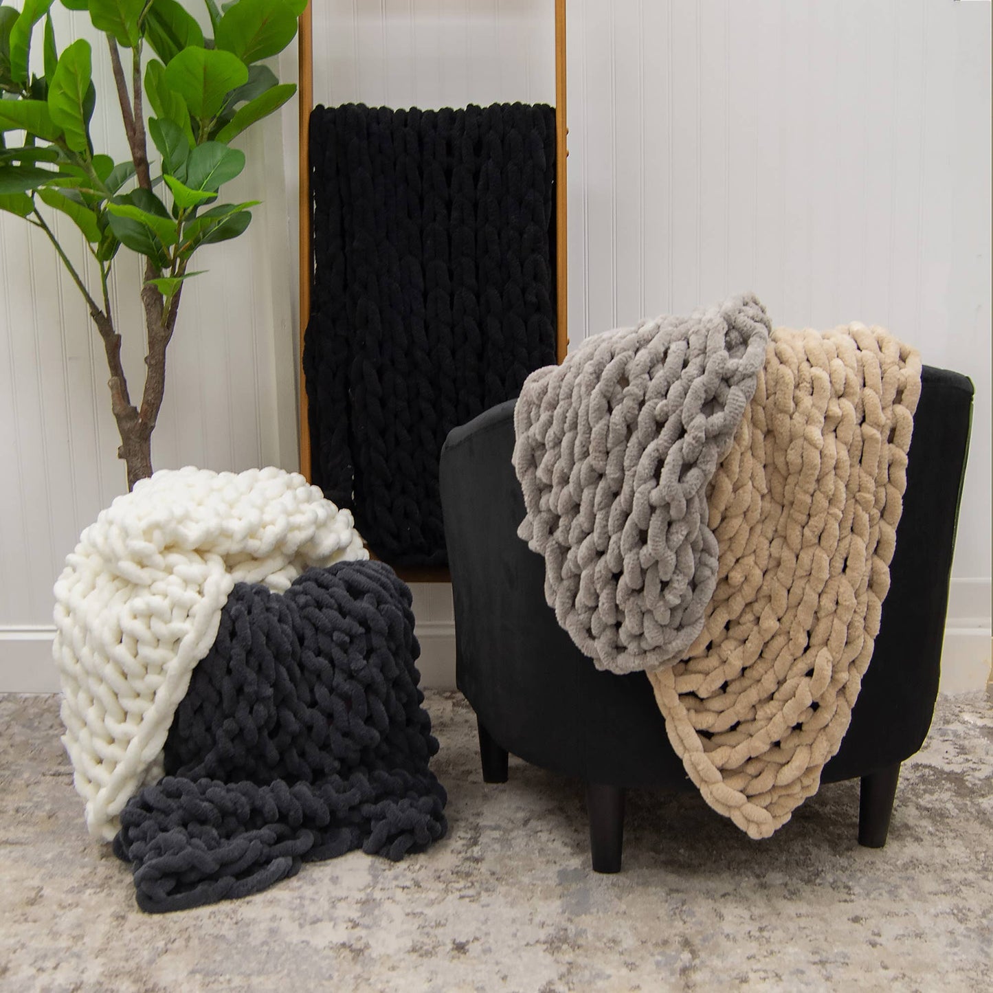 Chenille Chunky Knit Throws