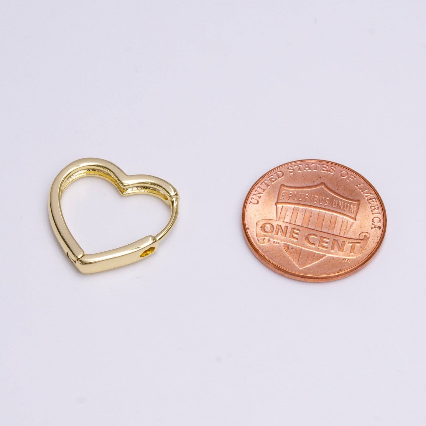 14K Gold Filled 18mm Heart Minimalist Huggie Earrings Y933