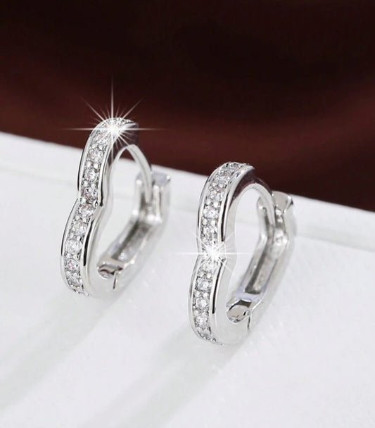 Sparkly Heart Huggies