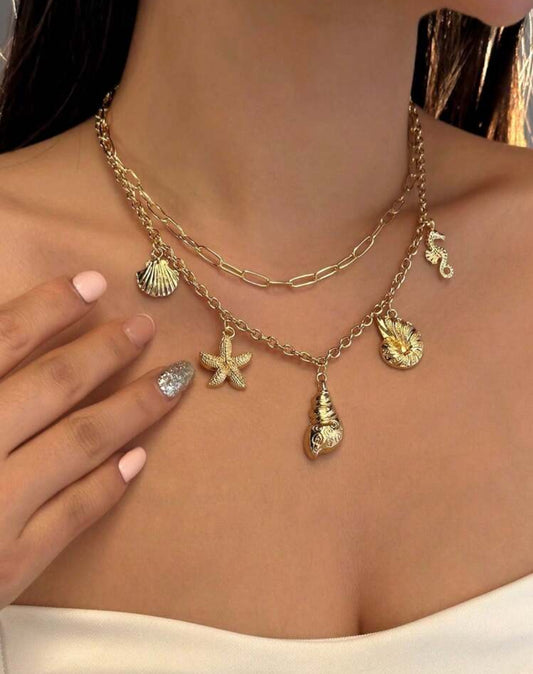 Seashore Mermaid Charm Necklace