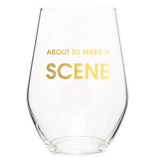 About to Make a Scene - Gold Foil Seamless 19oz Wine Glass