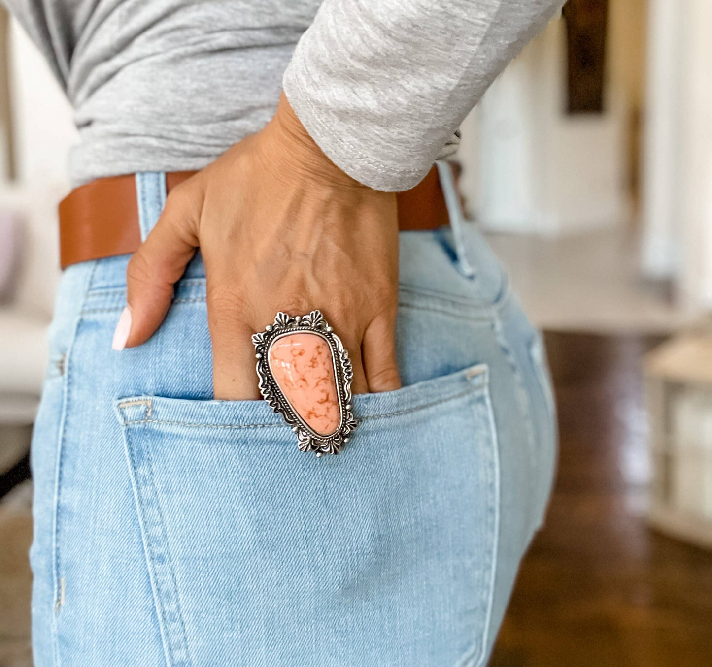 Oversized Western Navajo Statement Ring