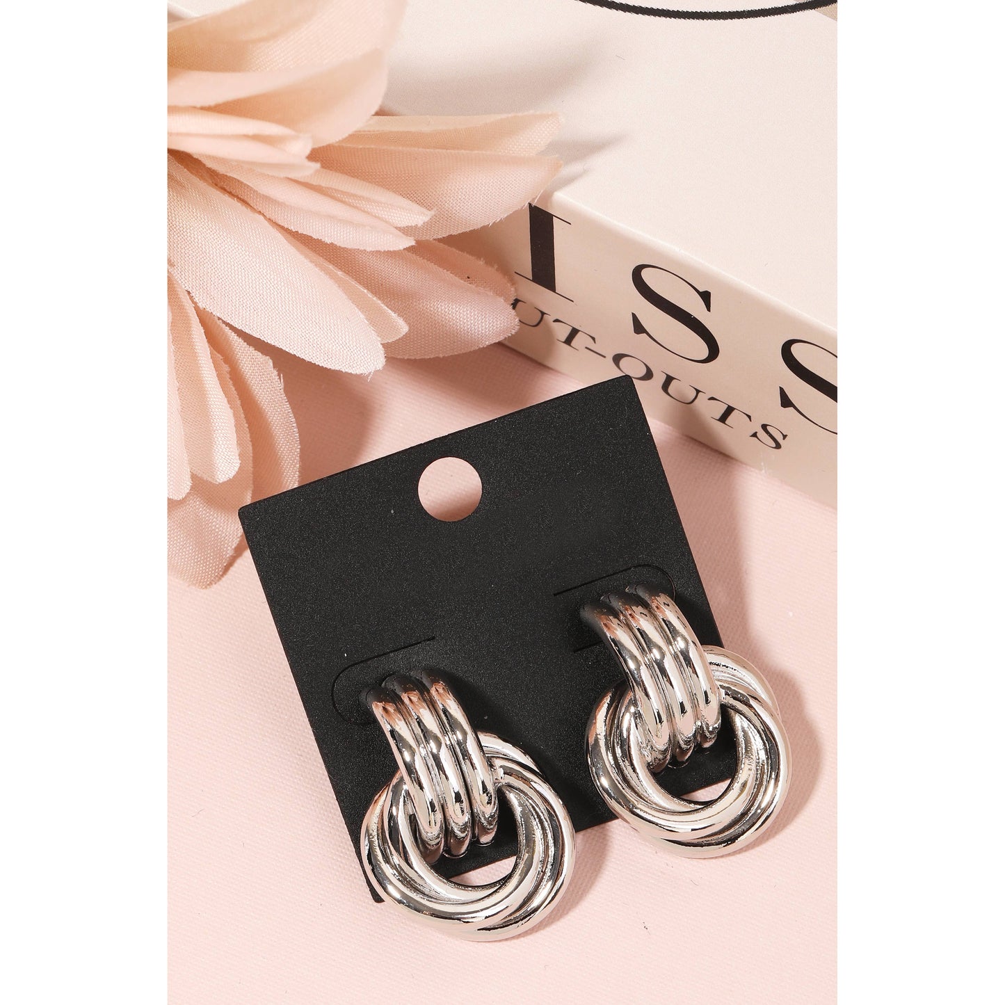 Gold Dipped Interlinked Hoop Drop Earrings
