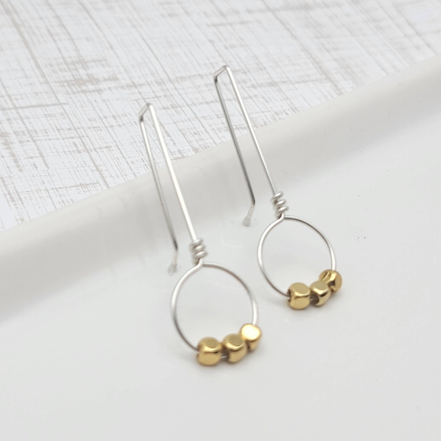 Silver and Gold Threader Earrings