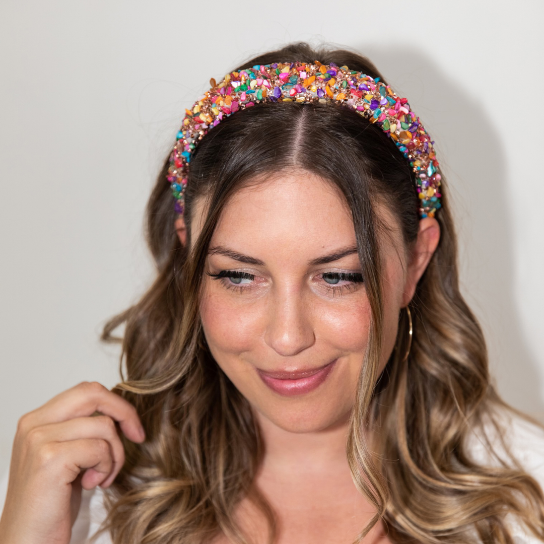 All That Glitters Headband - Multi + Rose Gold