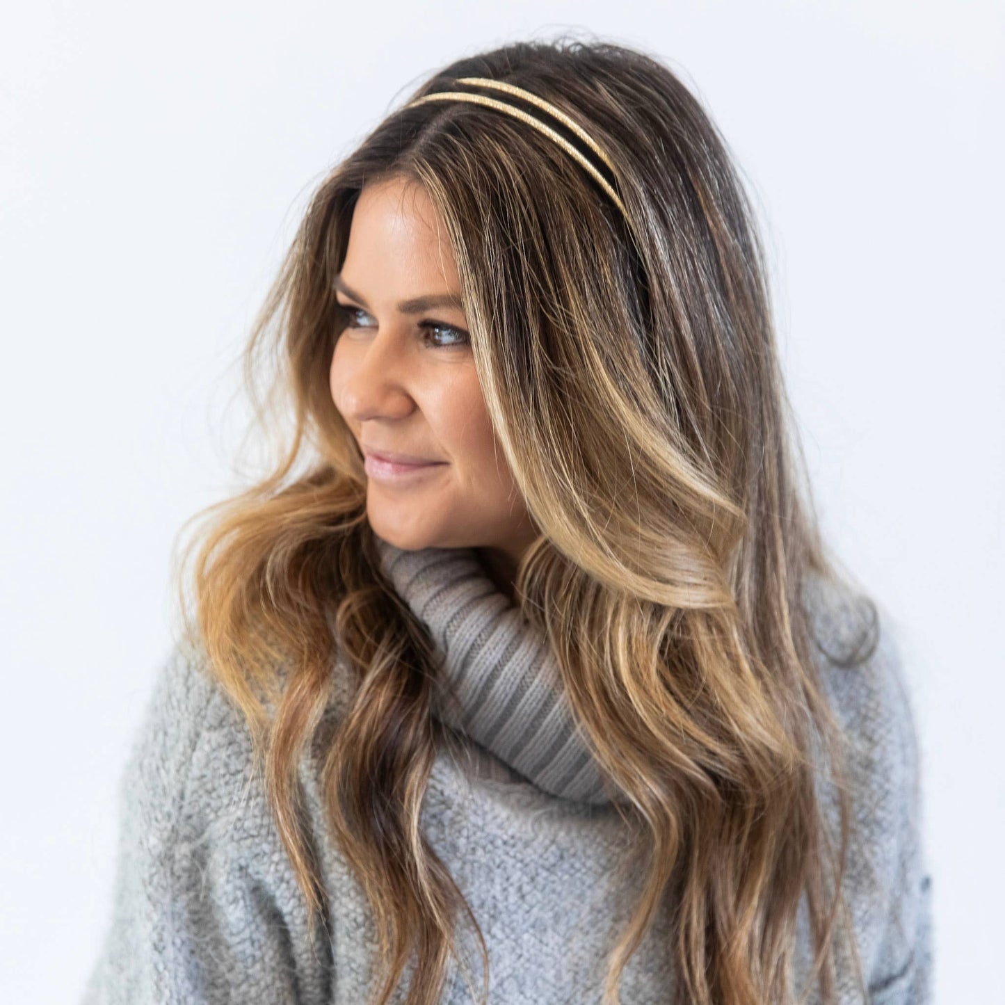 Thin Double Headband - Gold