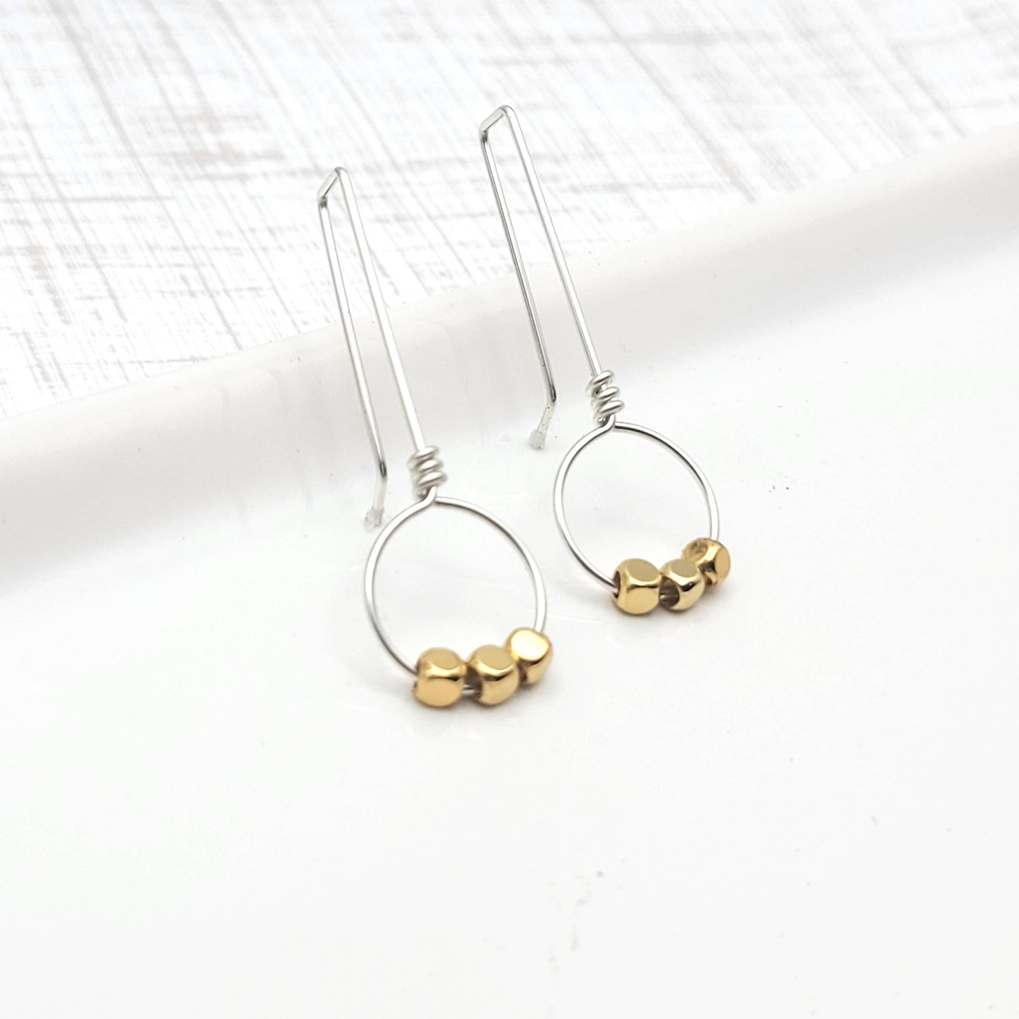 Silver and Gold Threader Earrings